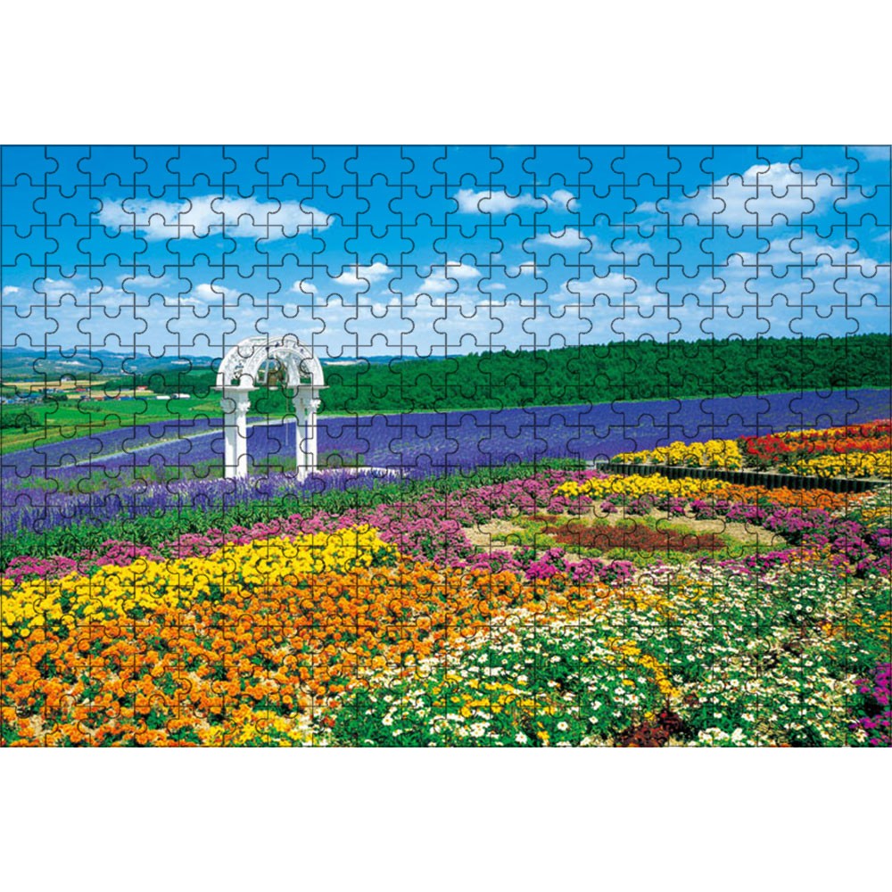 風景パズル 花の咲く丘 300ピース 28×40cm 木製