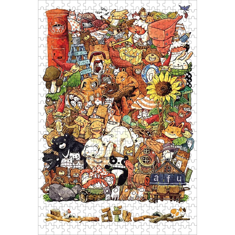ジグソーパズル afu ハッピー 500ピース 38×52cm 木製