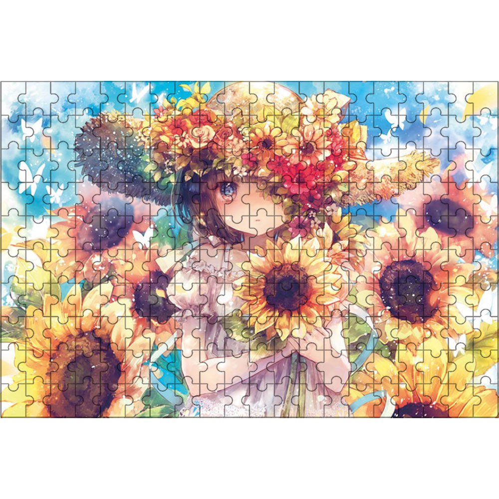 おにねこ ひまわり物語 200ピース 25×35cm 木製 ジグソーパズル