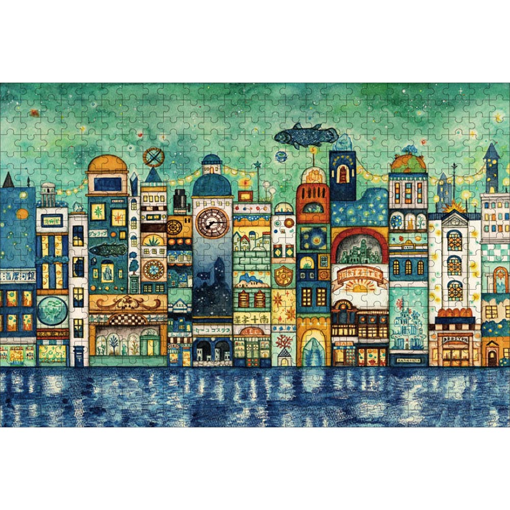 西村典子 星降る夜の街 500ピース 38×52cm 木製 ジグソーパズル