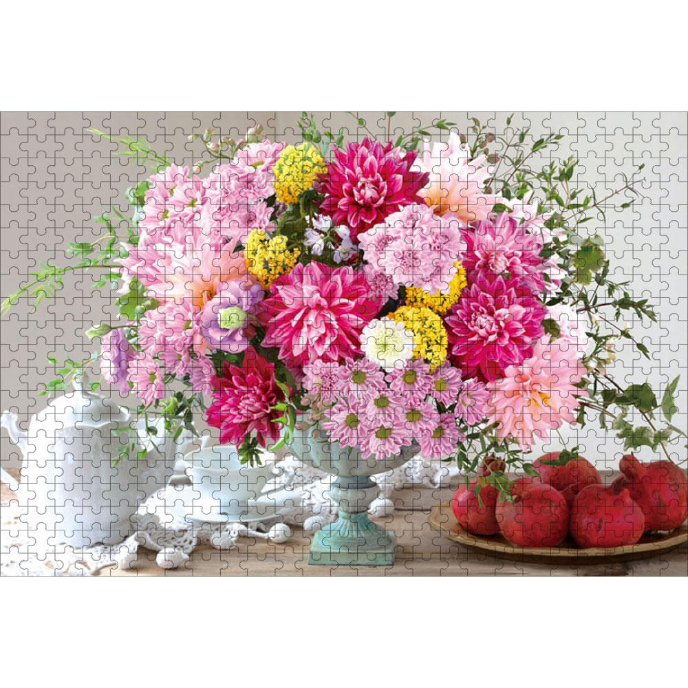 ピンクの花々 500ピース ジグソーパズル 38×52cm