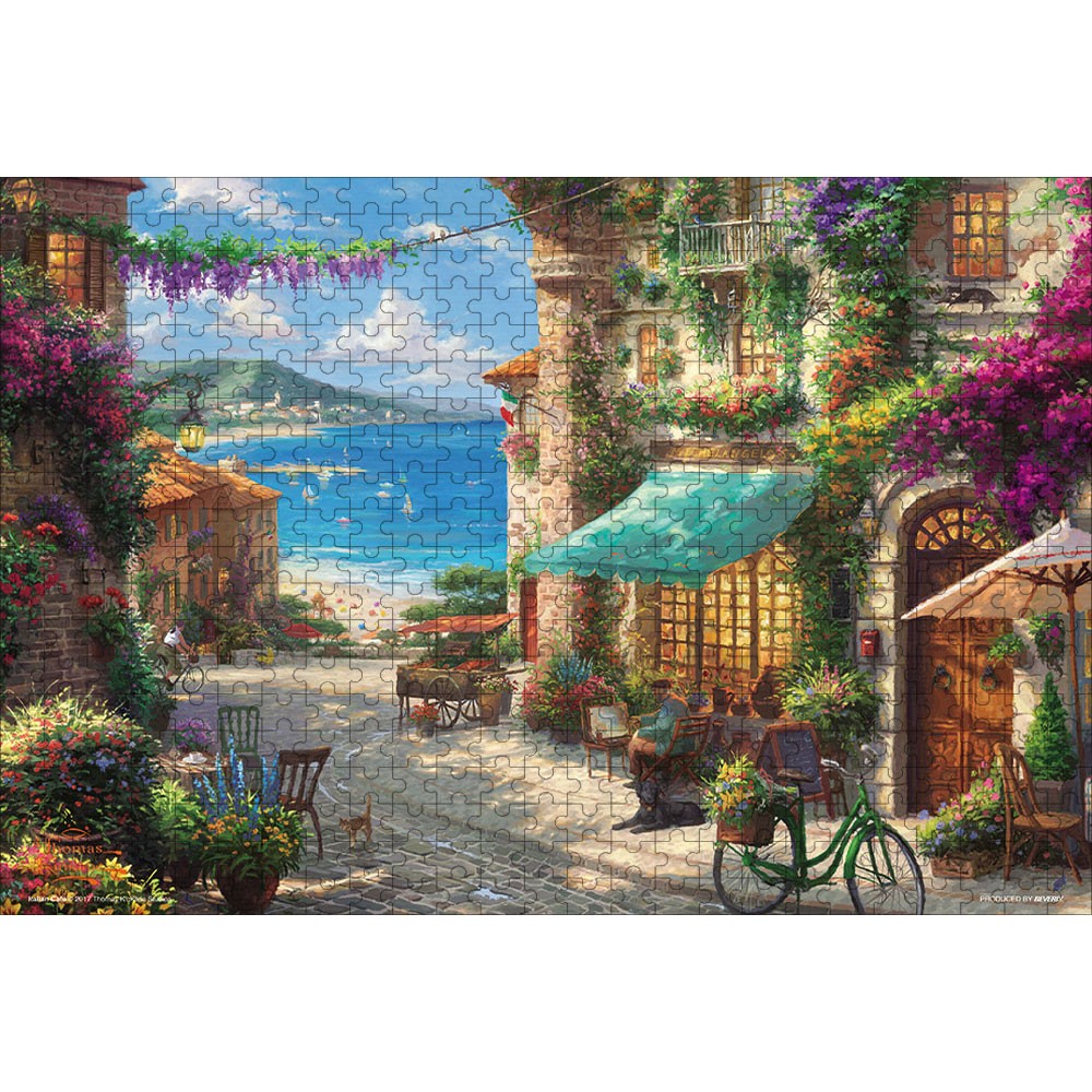 T.キンケード シチリアの花咲くカフェ ジグソーパズル 500ピース 38×52cm