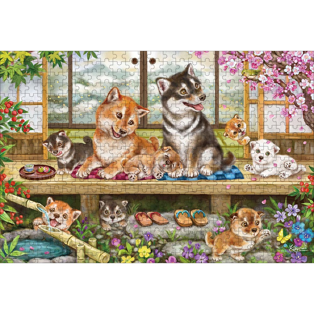 原井 加代美のジグソーパズル シバの縁側時間 500ピース 38×52cm