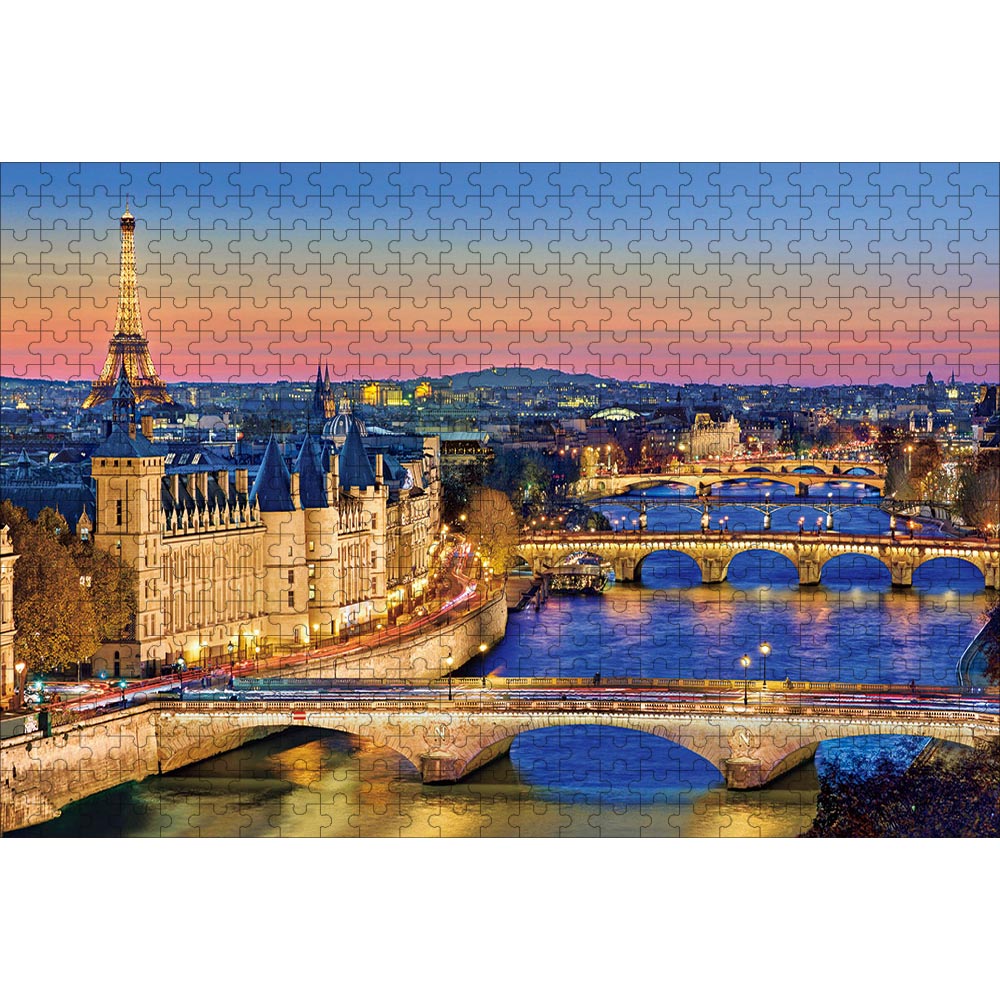 ジグソーパズル 夕暮れのセーヌ川 500ピース 38×52cm 木製