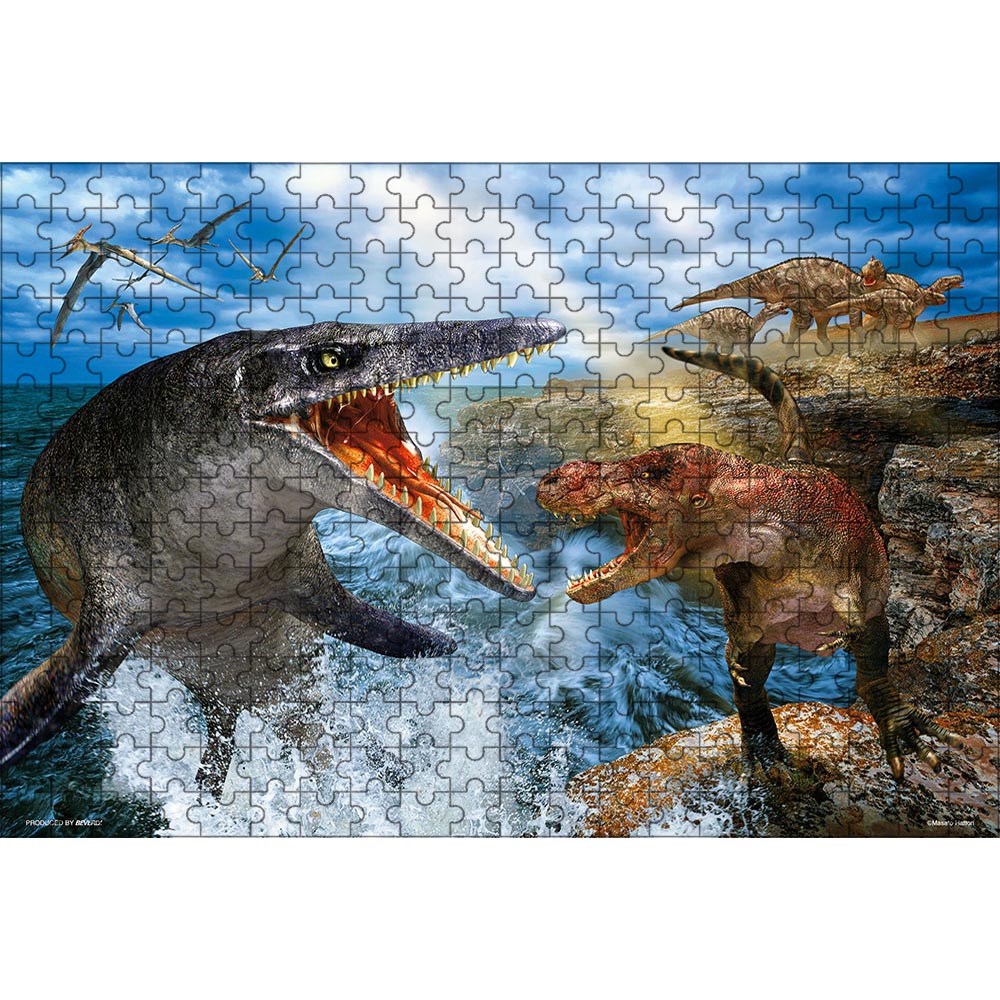 最強の戦い ティラノサウルス VS モササウルス 300ピース 28×40cm ジグソーパズル 横長