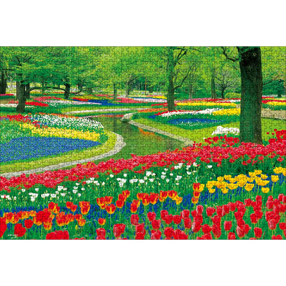 ジグソーパズル チューリップ彩る公園 東京 1000ピース 50×75cm